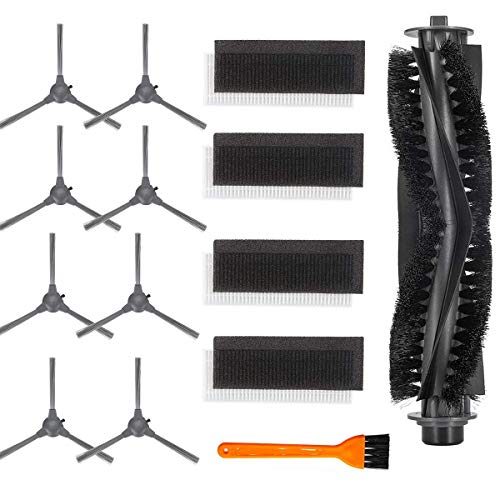 Fantisi 8 cepillos laterales, 4 juegos de filtros de alto rendimiento y filtros de espuma, 1 cepillo de rodamiento, para Bagotte BG600 BG700 BG800 kit de repuesto para aspiradora robótica