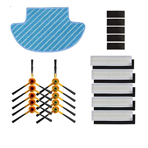 accesorios para robots aspiradores Filtros de esponja Hepa de cepillo lateral Pasta mágica de tela tragada apto para ecovacs Deebot Slim2 DA60 D36A Slim2 Parte de aspiradora robótica piezas de aspirad