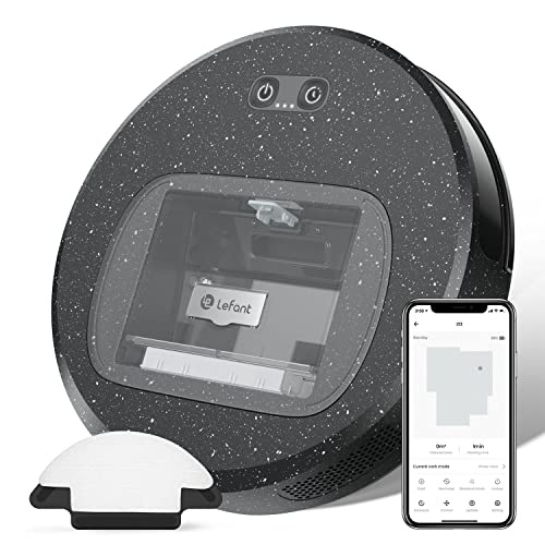 LEFANT Robot Aspirador 1500Pa con Robots Aspiradores de 500 ml, con tecnología Sensor de colisión 6D Mejorado,Ideal para Pelo de Animales, alfombras y Suelos Duros,WiFi/Alexa/App,Negro,M201