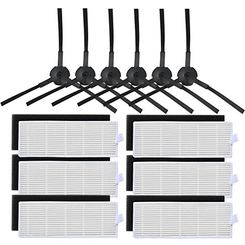 Zerich Lateral y filtro de repuesto cepillo Kit para ILIFE A6 A4 A4s vacío Robot limpiador #29692