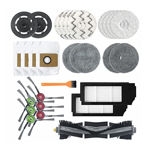 ZULOW Kit de Repuesto de 28 Piezas Compatible con Ecovacs Deebot X1 Turbo/Omni Robot Aspirador Cepillo Lateral Principal mopa Filtro de Tela Bolsa de Polvo