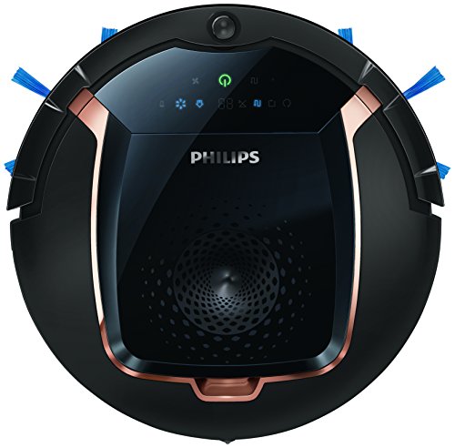 Philips FC8820/01 - Robot aspirador con sistema de limpieza de 3 fases, barrera virtual, 120 minutos, color negro